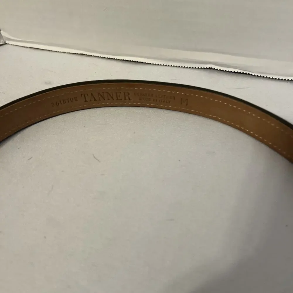 Tanner Women’s Dark Leather Belt Made In Italy 361bt08. Size 36